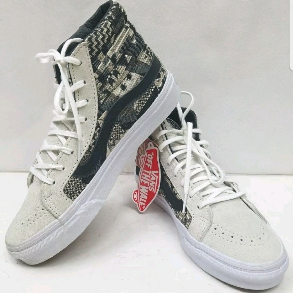 VANS Sk8-Hi Slim (Italian Weave) White/Black High